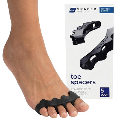 The Toe Spacer from Spacer Mobility, Recovery from the Ground Up, Correct Bunions, Plantar Fasciitis, & Correct Toes | Unisex Therapeutic Toe Spacer - Relieve Foot Pain and Tension | 4-Loop (4-Loop)