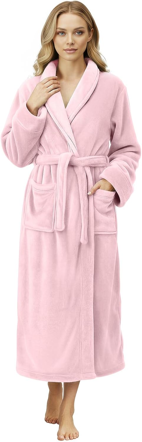 Premium Ultra Soft Robes for Women Plush Fleece Long Bathrobe