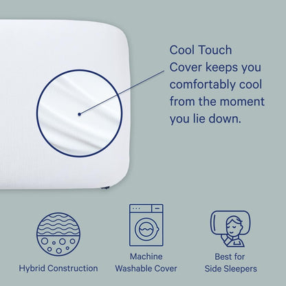 Casper Sleep Essential Cooling Foam Pillow, Standard Size – Firm Memory Foam with Cooling Cover, Supports Side Sleepers, Breathable & Pressure-Relieving