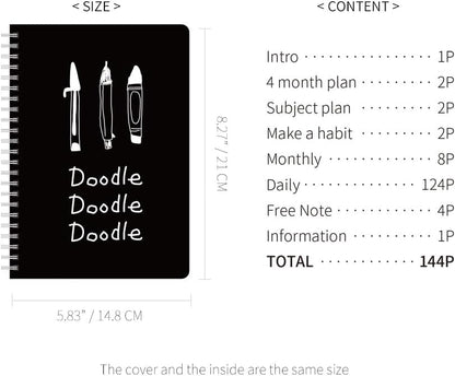 Monolike Basic B5 Monthly + Weekly Planner pad, A SET - Academic Planner, Weekly & Monthly Planner, To-do list, Note pad, Scheduler