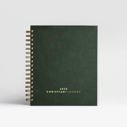 Christian Planner 2026 Daily Planner - Faith Based Monthly and Weekly Planner, Vision Board, and Habit Tracker - 2026 Calendar, Personal Organizer and Devotional Journal (Spiral, Pine)