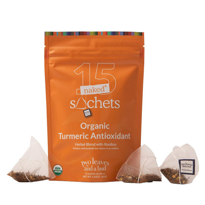 Two Leaves and a Bud Organic Turmeric Antioxidant Naked Tea Sachets, 15 Ct