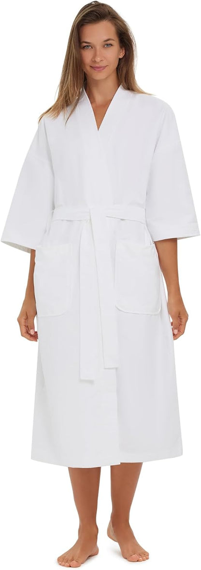 MONARCH Unisex Chamois Microfiber Spa Kimono Robe – Soft Lightweight Fabric, Generously Sized Hotel & Spa Robe with Pockets