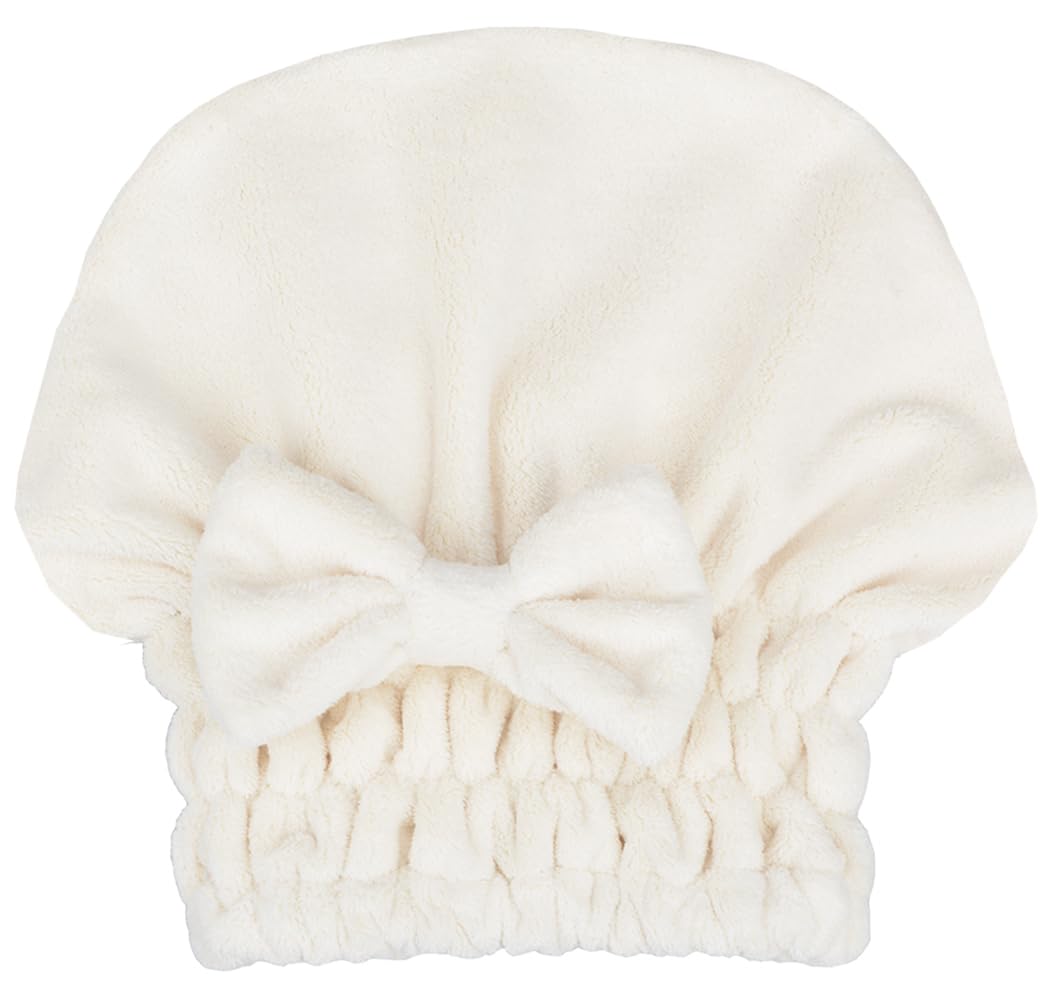 Microfiber Hair Drying Towels Head wrap with Bow-Knot Shower Cap Hair Turban hairWrap Bath Cap for Curly Long & Wet Hair Gift for Women Blackx2