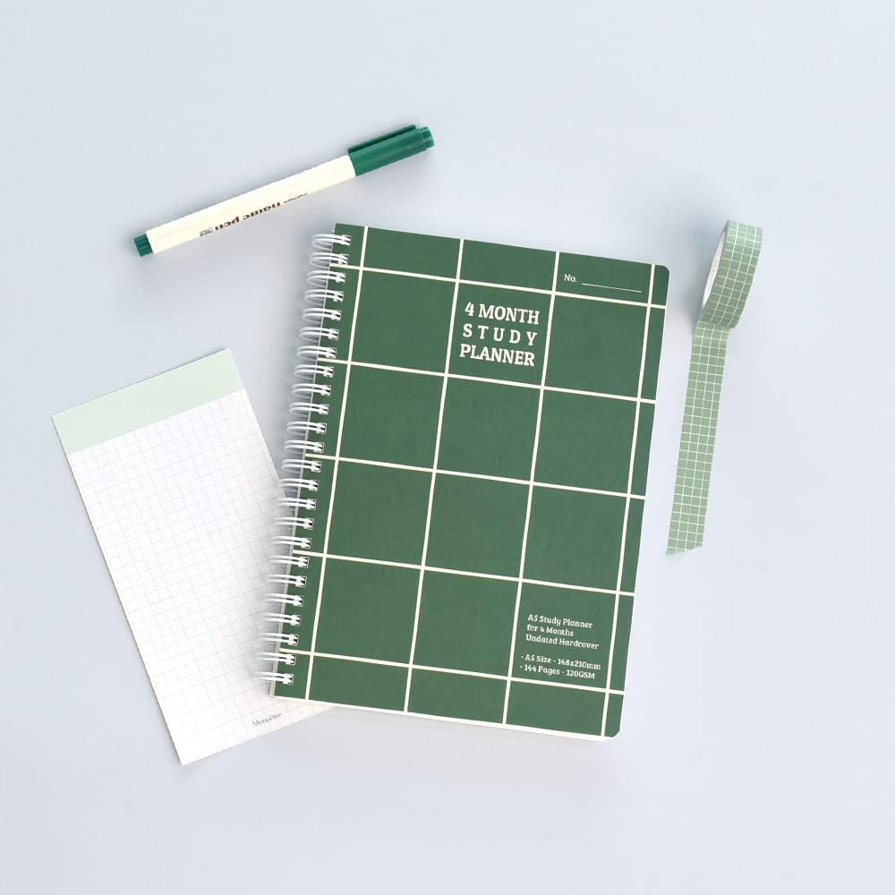 Monolike Basic B5 Monthly + Weekly Planner pad, A SET - Academic Planner, Weekly & Monthly Planner, To-do list, Note pad, Scheduler