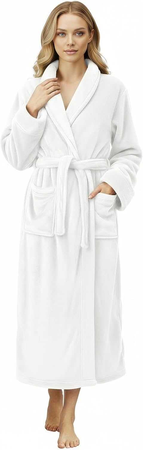 Premium Ultra Soft Robes for Women Plush Fleece Long Bathrobe