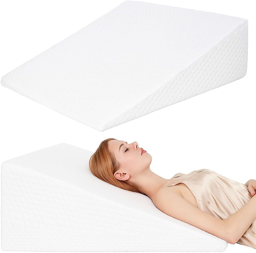 VADSBO Wedge Pillow, Bed Wedge Pillows for Sleeping, Snoring, Back Support, After Surgery, Foam Triangle Pillow, Removable Washable Cover (Gray, 5in)
