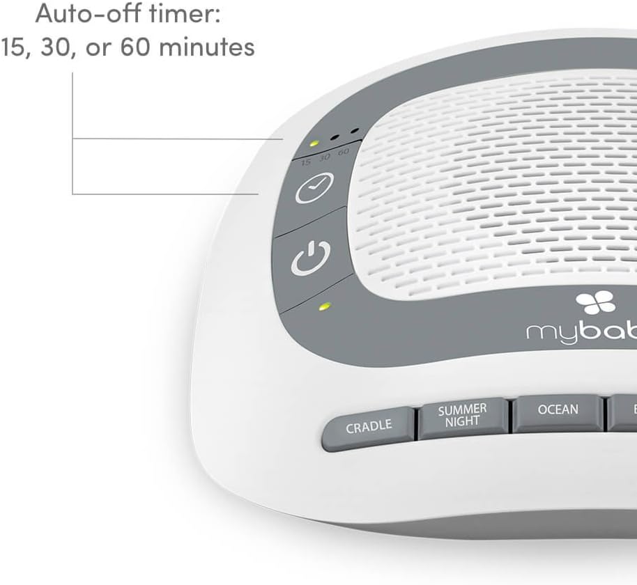 MyBaby SoundSpa White Noise Machine for Babies | 6 Soothing Lullabies for Newborns, Sound Therapy for Travel, Relaxing, Kids, Newborns, Baby Songs, Adjustable Volume, Auto-off Timer, By HoMedics