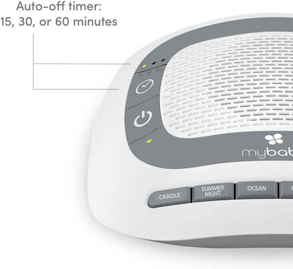 MyBaby SoundSpa White Noise Machine for Babies | 6 Soothing Lullabies for Newborns, Sound Therapy for Travel, Relaxing, Kids, Newborns, Baby Songs, Adjustable Volume, Auto-off Timer, By HoMedics