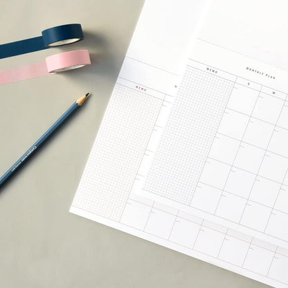 Monolike Basic B5 Monthly + Weekly Planner pad, A SET - Academic Planner, Weekly & Monthly Planner, To-do list, Note pad, Scheduler