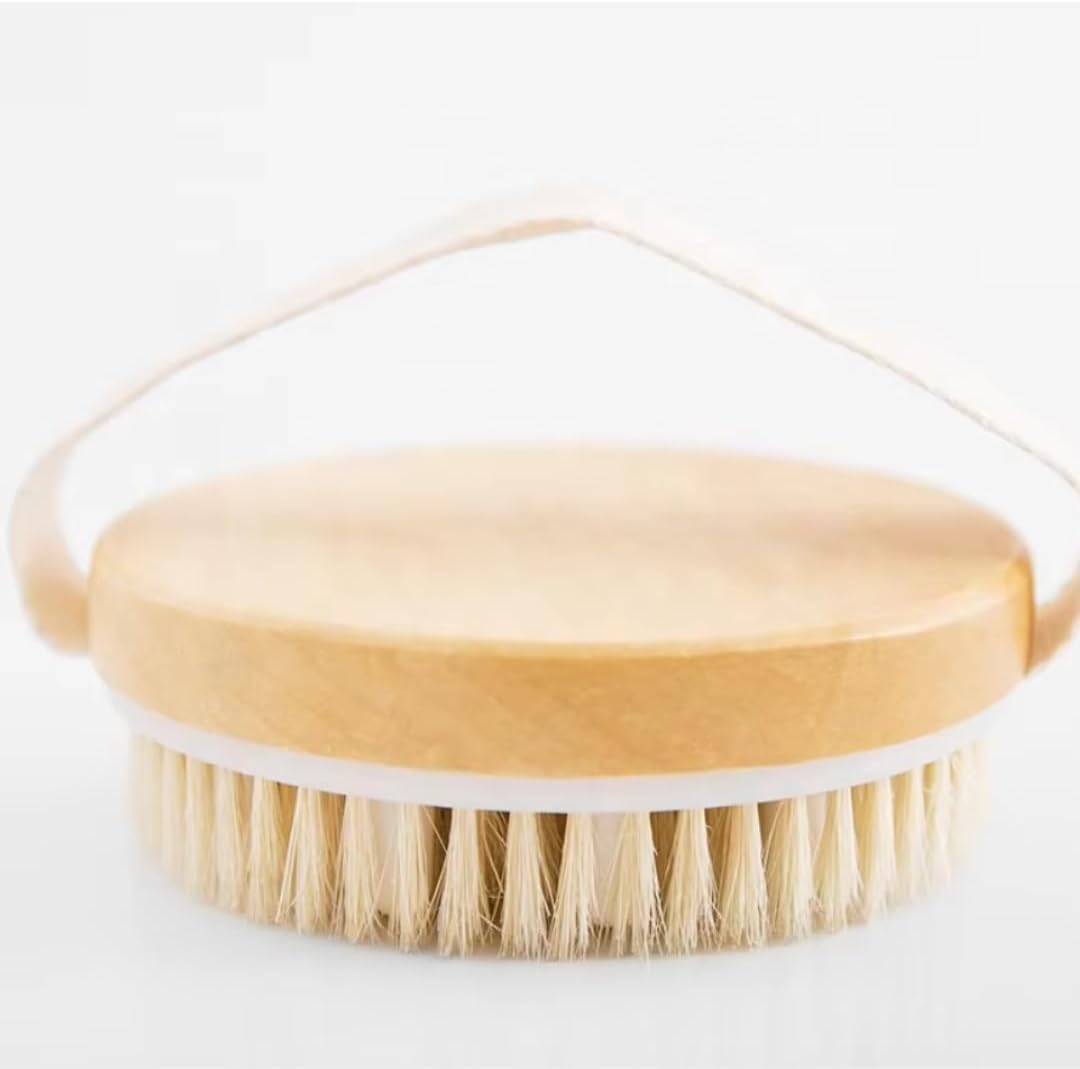 Dry Body Brush – Eco-Friendly Natural Bristles for Gentle Exfoliation, Skin Renewal, Improved Circulation & Lymphatic Support – Perfect Detox & Spa Self-Care Accessory