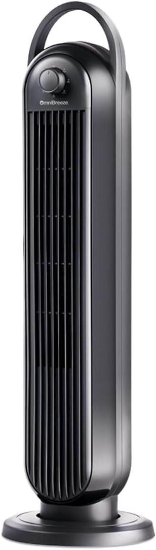 OmniBreeze Digital Electric Tower Fan, with Remote Control, LED Display, Standing Bladeless Floor Fans Cooling and Quite Indoor Living Room Bedroom use (36 Inch)…