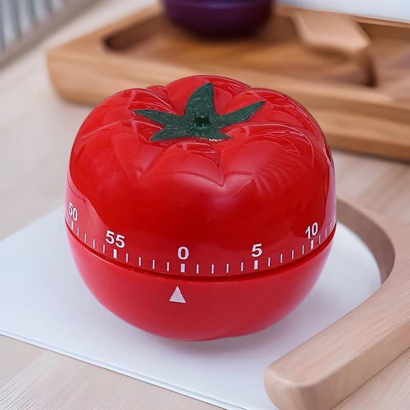Mechanical Kitchen Timer, Red, 60 Min Countdown | Loud Alarm for Cooking, Easy to Use, Battery-Free