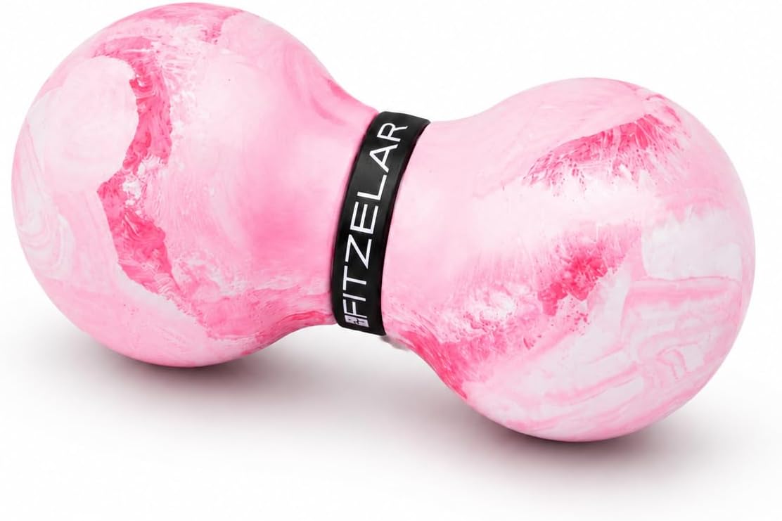 FITZELAR Double Lacrosse Massage Ball for Myofascial Release, Quality Certification, Massage Deep Tissue for Waist Back Feet, Trigger Point Therapy, Muscle Knots, Peanut Massage Ball for Muscle Pain
