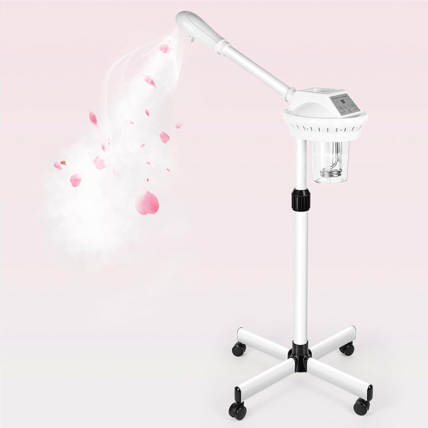 Retain time Facial Steamer, Face Steamer on on Wheels with More Steam, Adjustable Height for Face Steamer Suitable for Personal Home and Professional Personal Care Places，Moisturizing and Hydrating.
