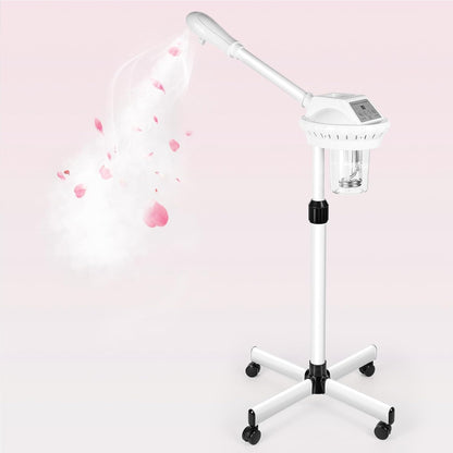 Retain time Facial Steamer, Face Steamer on on Wheels with More Steam, Adjustable Height for Face Steamer Suitable for Personal Home and Professional Personal Care Places，Moisturizing and Hydrating.