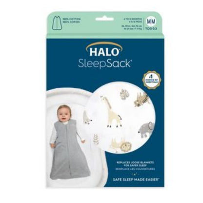HALO SleepSack, 100% Cotton Wearable Blanket, Swaddle Transition Sleeping Bag, TOG 0.5, Ocean Life, Medium, 6-12 Months