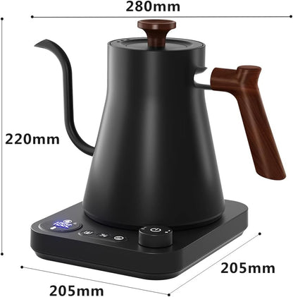 Gooseneck Electric Kettle,Pour Over Kettle for Coffee and Tea,Intelligent Temperature Control,Quick Heating,Keep Warm Function,1200W/0.9L (Black)