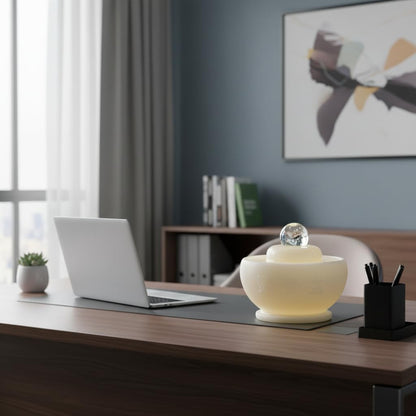 Tabletop Water Fountain - Desktop Waterfall Fountain Indoor Tabletop Humidifiers Home Decoration for Office, Living Room, or Bedroom