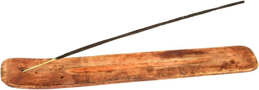 Incense Garden Wood Incense Stick Holder - 10 Inches Long - Wooden Ash Catcher - Simple and Elegant