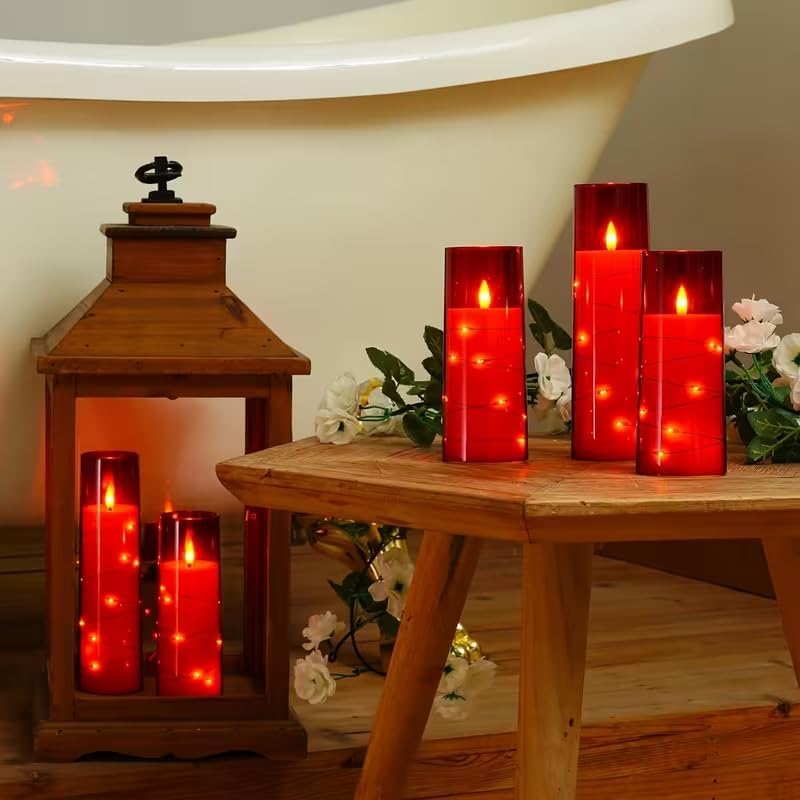 Waterproof Flameless Candles, 12 PC Battery Operated LED Pillar Candles with 2 Remote Controls & Timer, Flickering Indoor Outdoor Candles for Wedding, Patio, Easter, Bathroom, Home Decor, 4''5''6''