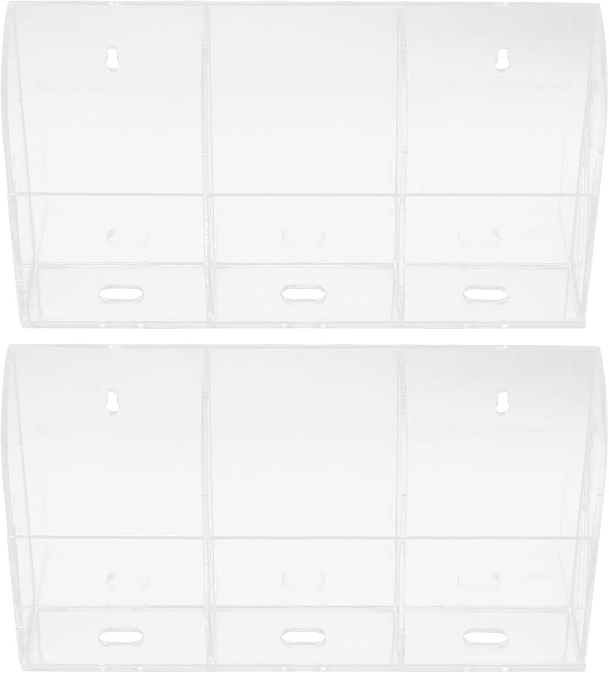 PRETYZOOM 2pcs Acrylic 3 Slot Wall Mounted Phone Charging Bracket for Cell Phones and Remote Controls, Universal Compatibility Organizer to Charge and Store Devices in Home or Office