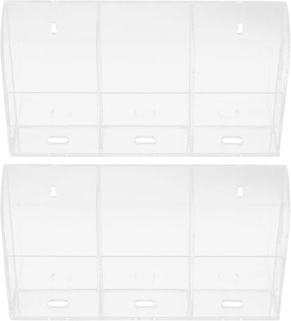 PRETYZOOM 2pcs Acrylic 3 Slot Wall Mounted Phone Charging Bracket for Cell Phones and Remote Controls, Universal Compatibility Organizer to Charge and Store Devices in Home or Office