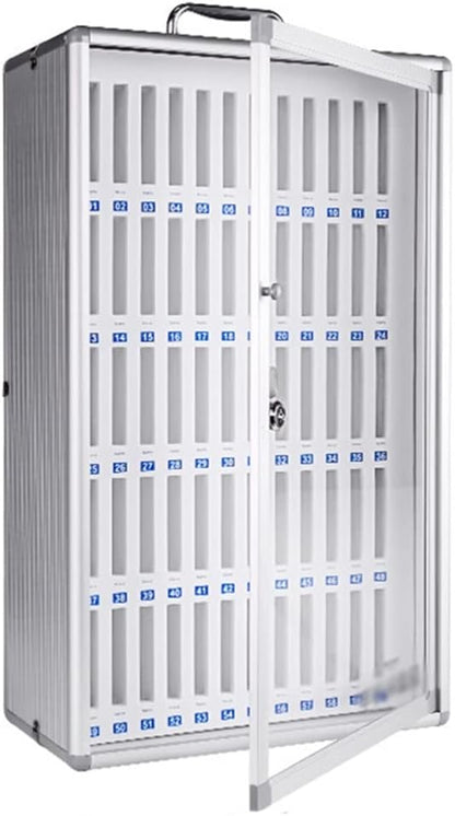 Mobile Phone Charging Stations Mobile Phone Storage Cabinet 6/12/24/36/48/60 Slots Convenient Design Mobile Phone Wall Mount Porta Phone Holder (Silver 36)