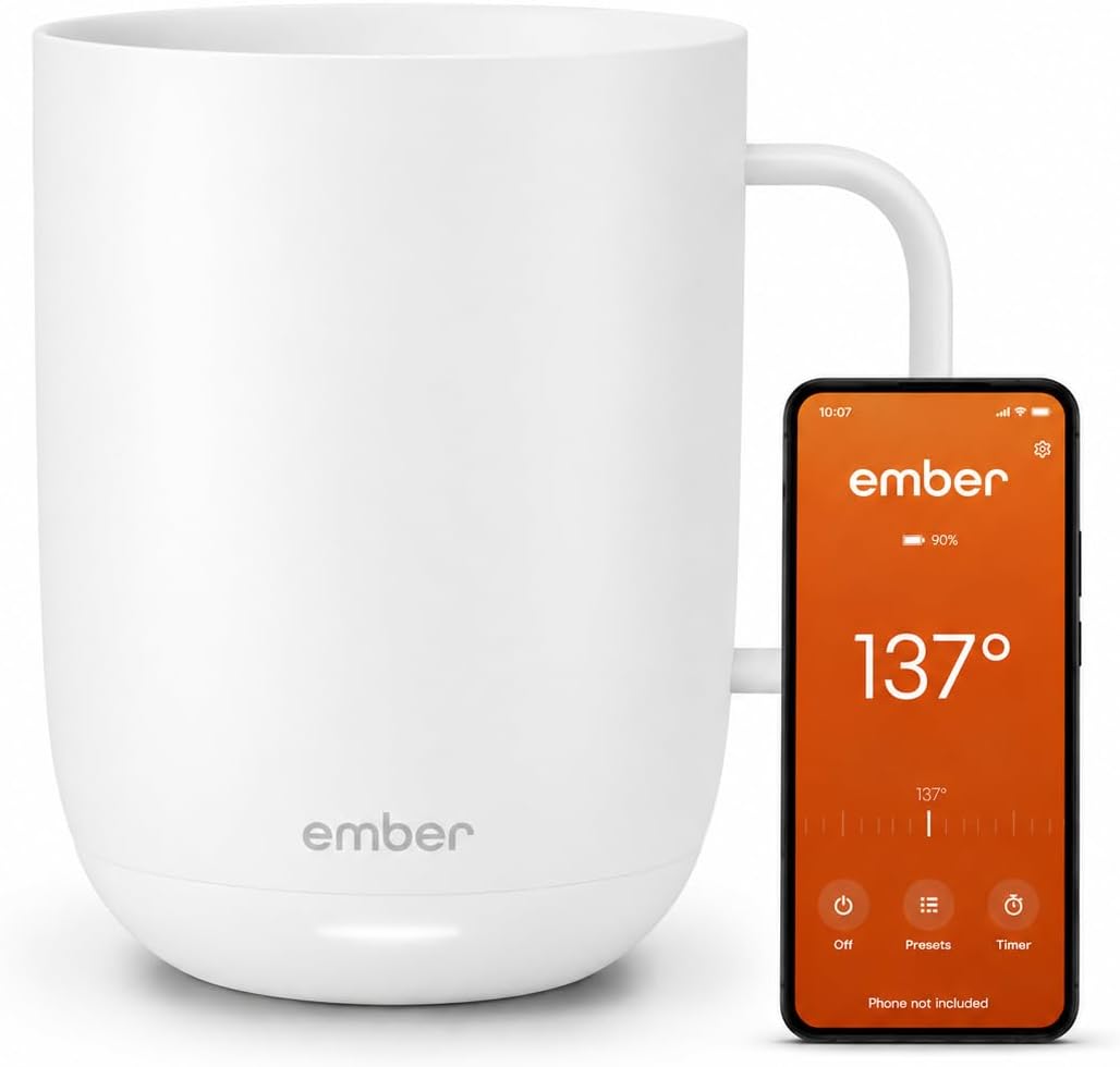 Ember Temperature Control Smart Mug 2, 14 Oz, App-Controlled Heated Coffee Mug with 80 Min Battery Life and Improved Design, Black