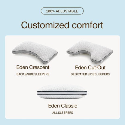 Coop Home Goods Cool+ Adjustable Pillow, Queen Size Plus Shaped Memory Foam Pillows with Cooling Gel, Back, Stomach or Side Sleeper, Neck Support for Sleeping, CertiPUR-US/GREENGUARD Gold