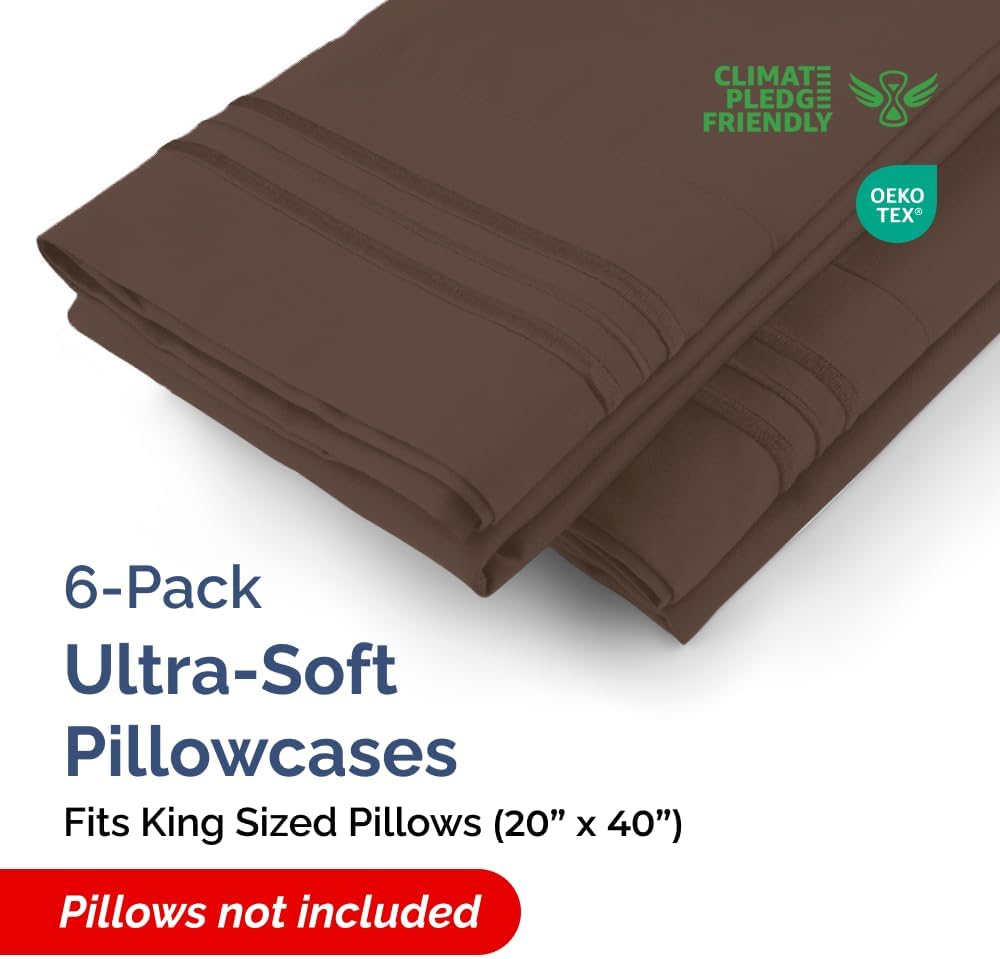 Standard Pillow Cases Set of 10 - Ultra Soft Hotel Quality Pillowcase Covers - Comfy, Cozy & Wrinkle Free - Shrink, Stain and Fade Resistant - Machine Washable Pillow Protectors - 10 Pcs Set - White - Colors A