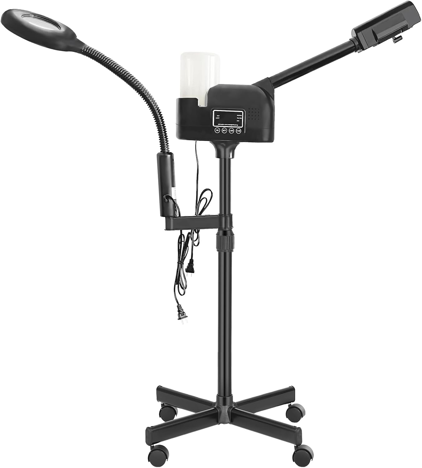 Professional Facial Steamer 3 in 1 Steamer for Face with Hot & Cold Nozzle 5X LED Magnifying Lamp Facial Steamer for Esthetician Beauty Face Equipment Use at Home or Salon