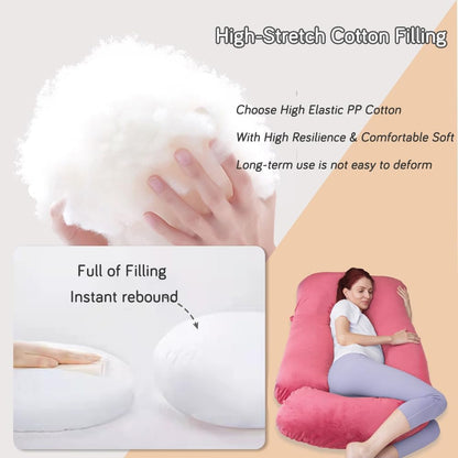 60 Inch Pregnancy Pillow for Sleeping, Extra Large U Shaped Body Pillow, Maternity Pillow for Pregnant Women with Velvet Cover (Dark Grey)