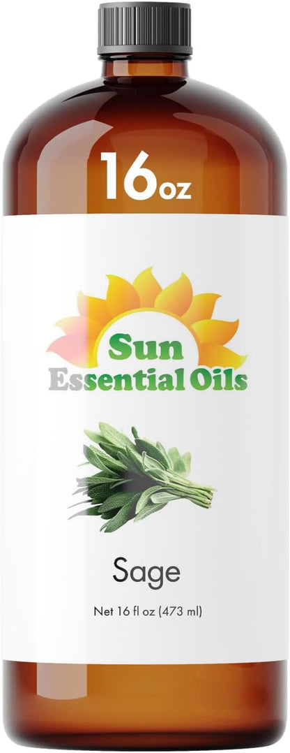 Sun Essential Oil - Lavender Essential Oil 16 oz (473 ml) for Diffuser, Humidifier, Skin, Aromatherapy Massage, Scented for Soap & Candle Making at Home, Calming Aroma for Sleep