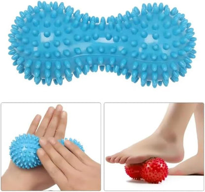 Soft Prick Massage Peanut Balls, Pressure Reflexology, Peanut Massager, Myofascial Relief for Foot Fasciitis - 1 Pack (Red)