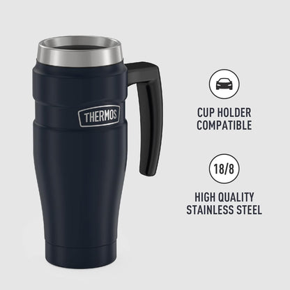 THERMOS Stainless King Vacuum-Insulated Travel Tumbler, 16 Ounce, Matte Steel