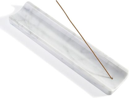 Koville Marble Incense Holder, Incense Holder for Sticks, Incense Sticks Holder Ash Catcher for Meditation Yoga SPA, Natural Stone Incense Burner, Home Table Decor (Grey)