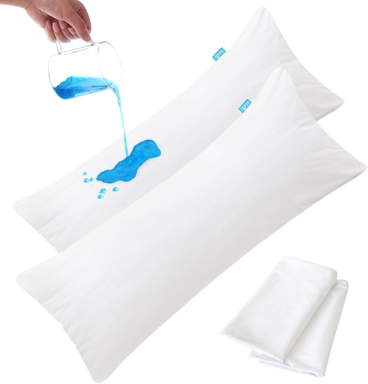 Pillow Protectors Waterproof 2-Pack, Standard Size with Zipper