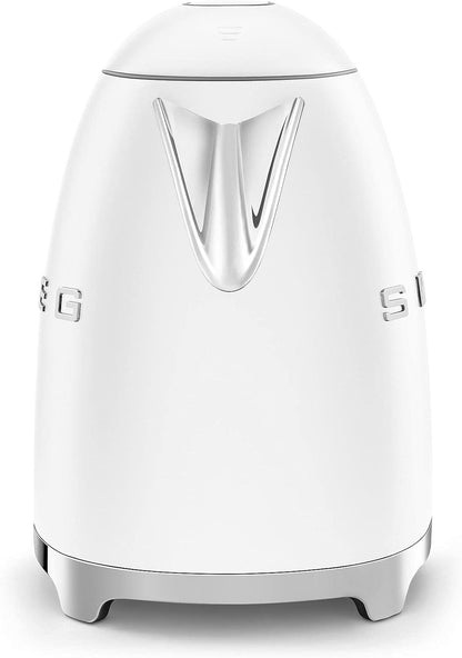 Smeg 7 Cup Water Kettle KLF03 Matte White with Soft-Opening Lid and Auto Shut-Off (Renewed)
