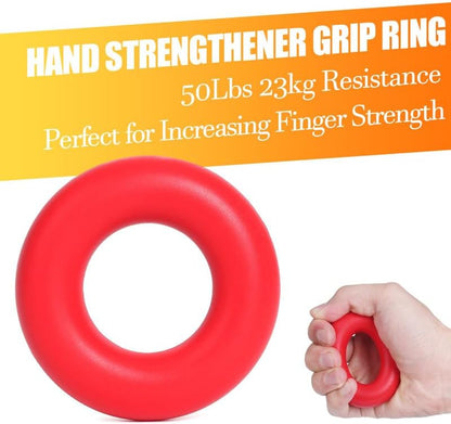Grip Strength Trainer 7 Pack Adjustable Hand Gripper, Finger Stretcher Resistance Extensor Bands, Finger Exerciser, Grip Strength Ring & Stress Ball, Hand Grip Strengthener