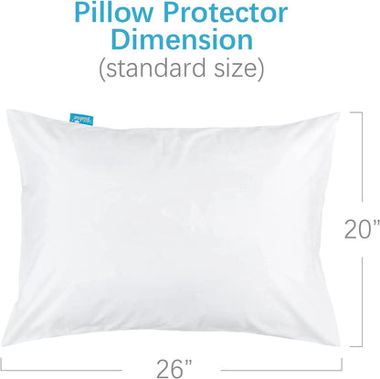 Pillow Protectors Waterproof 2-Pack, Standard Size with Zipper