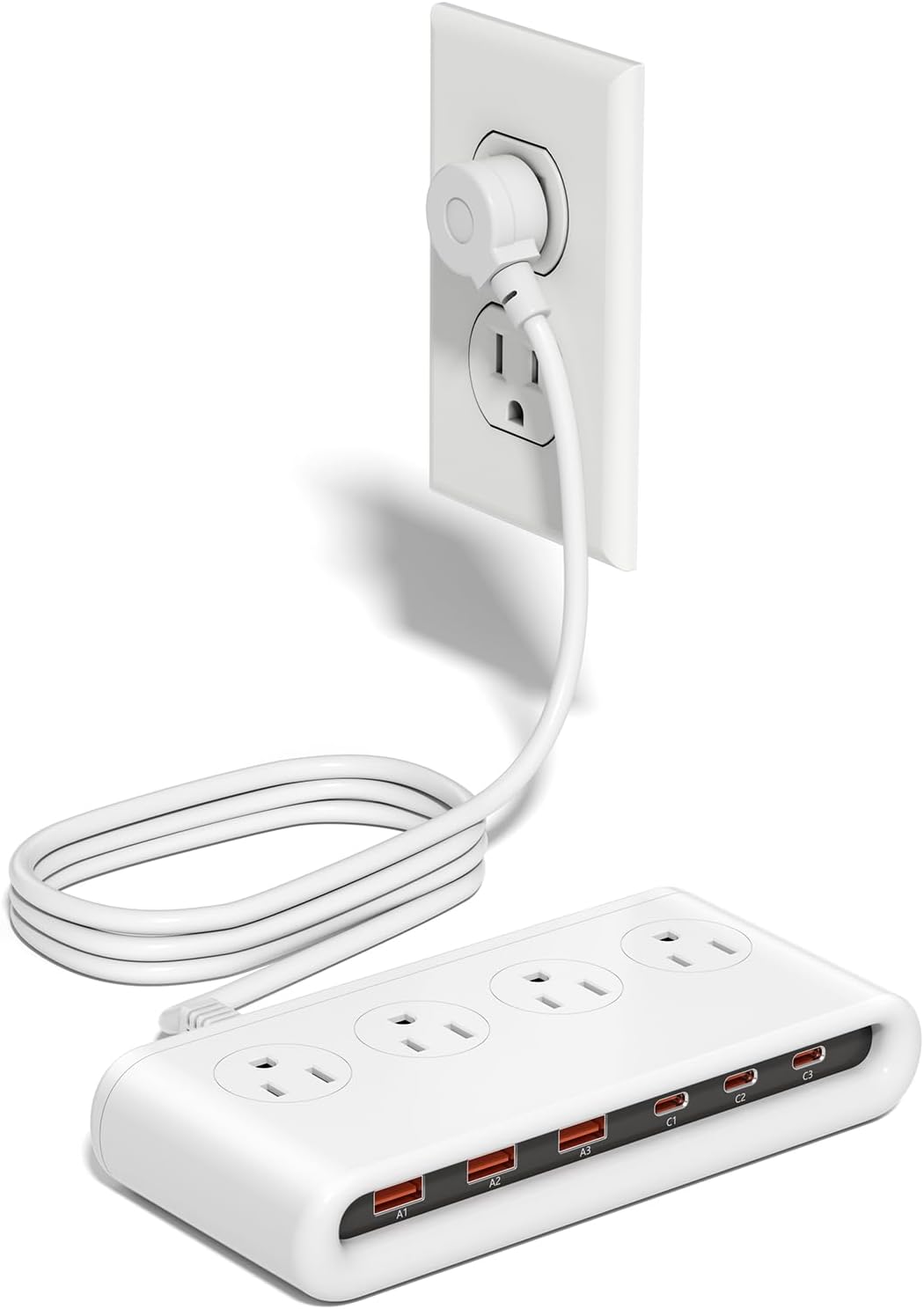10-in-1 Power Strip with USB C Ports, 35W USB, 4 AC & 6 USB Ports