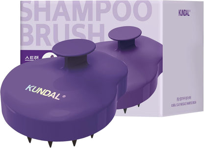 KUNDAL Korean Hair Care Shampoo Brush Hair Massager - Silicone Hair Massager & Scrubber, Deep Cleansing Dandruff Remover & Exfoliating Silicone Massager, Anti-Slip Hair and Scalp Massager
