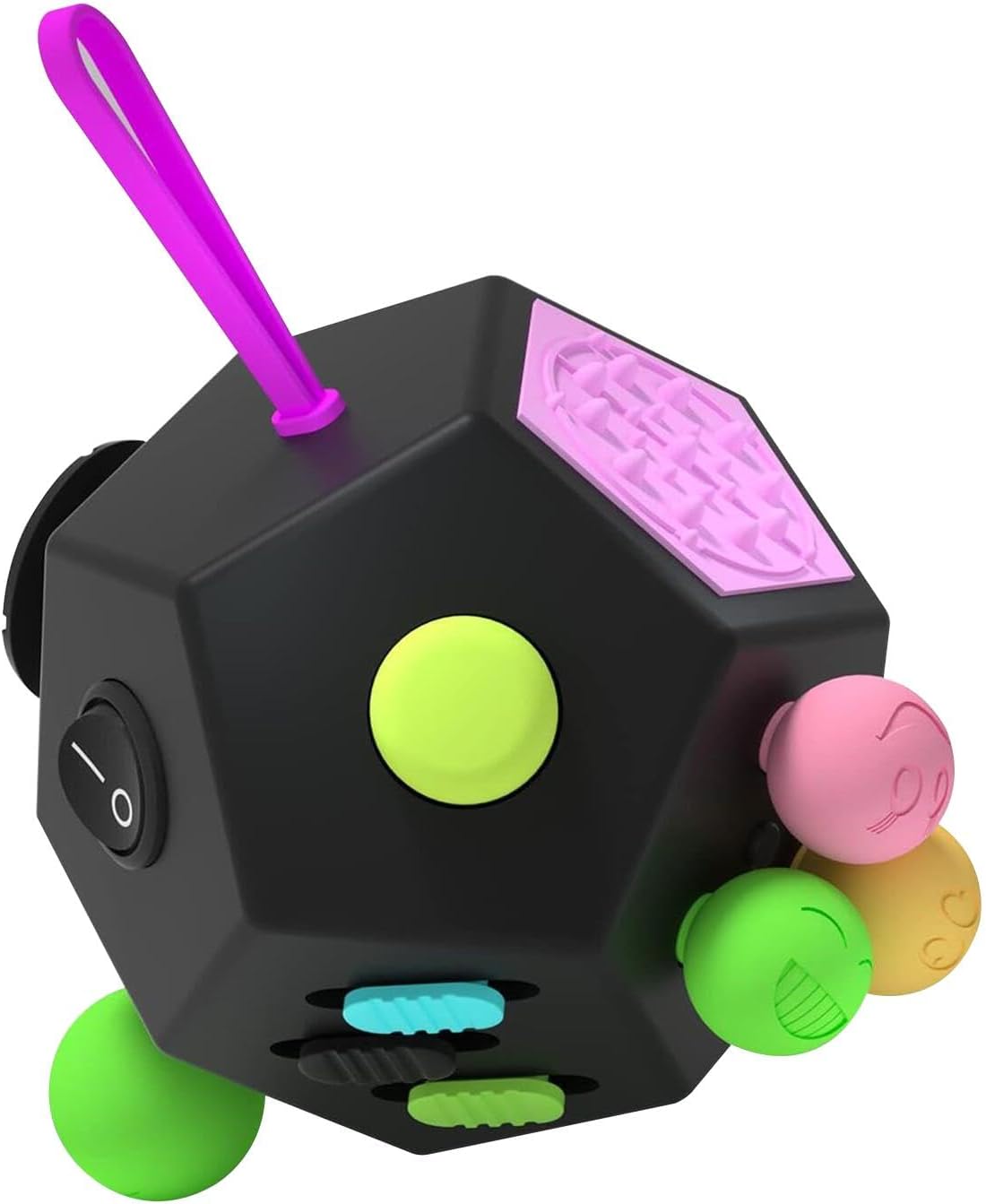 Fidget Dodecagon-12 Sided Fidget Toy Stress Relief Cube for Children and Adults, Silent Compact Classroom Gifts Stocking Stuffers for Teen Boys, Kids(B3 Blue Sky)