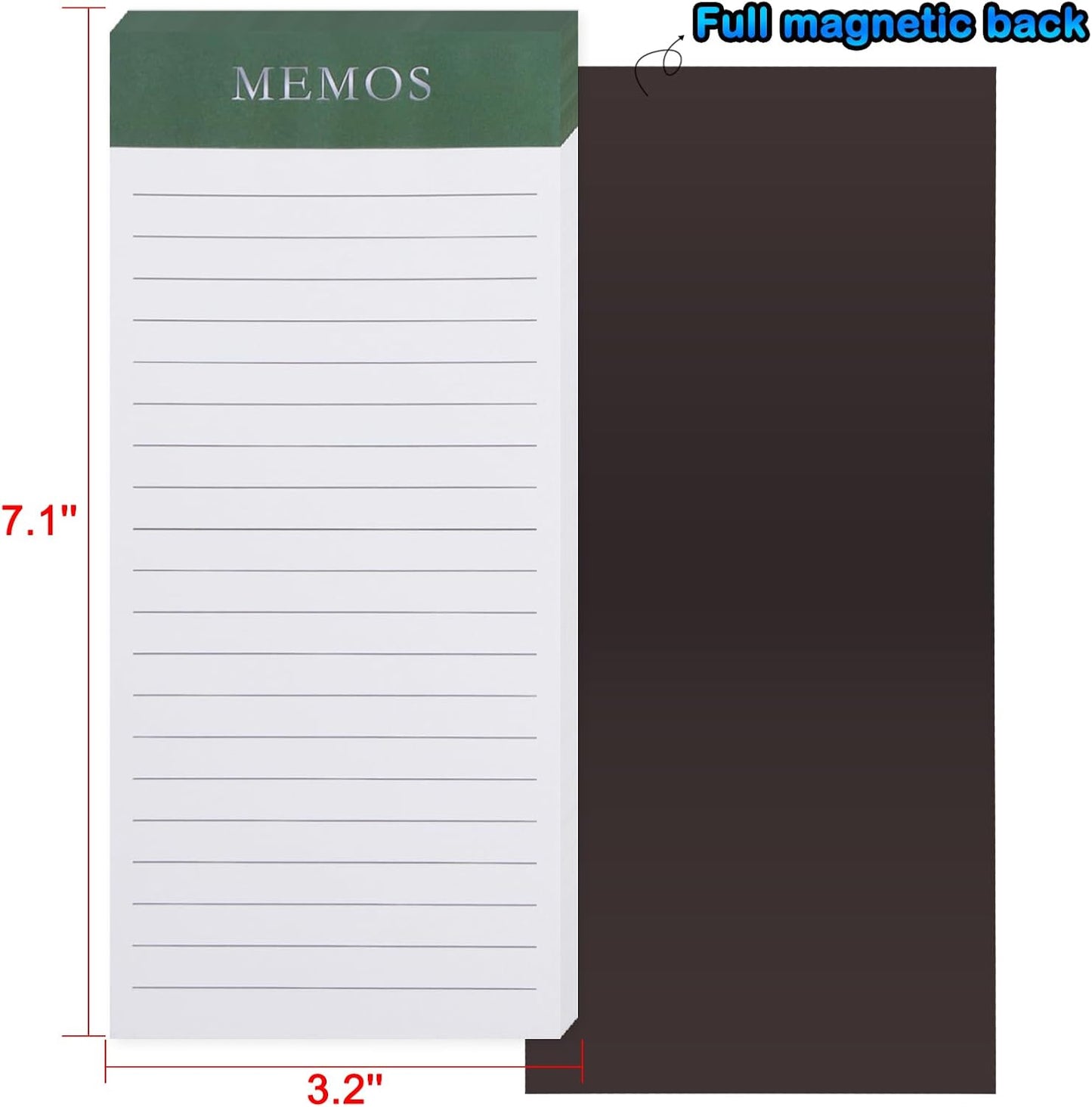 6 Pack Magnetic Notepads, Notepads Grocery List Magnet Pad for Fridge,Full Magnet Back Design Notepad for Grocery Lists, Shopping Lists, to-Do Lists(240 Sheets)