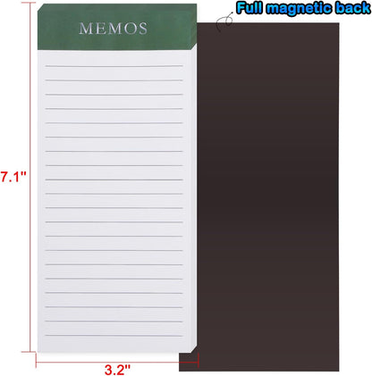 6 Pack Magnetic Notepads, Notepads Grocery List Magnet Pad for Fridge,Full Magnet Back Design Notepad for Grocery Lists, Shopping Lists, to-Do Lists(240 Sheets)