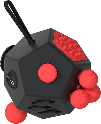 Fidget Dodecagon-12 Sided Fidget Toy Stress Relief Cube for Children and Adults, Silent Compact Classroom Gifts Stocking Stuffers for Teen Boys, Kids(B3 Blue Sky)