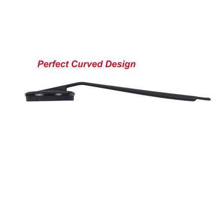 DNC Back Scrubber for Shower Soft Silicone Bath Body Brush with Long Handle (Black)