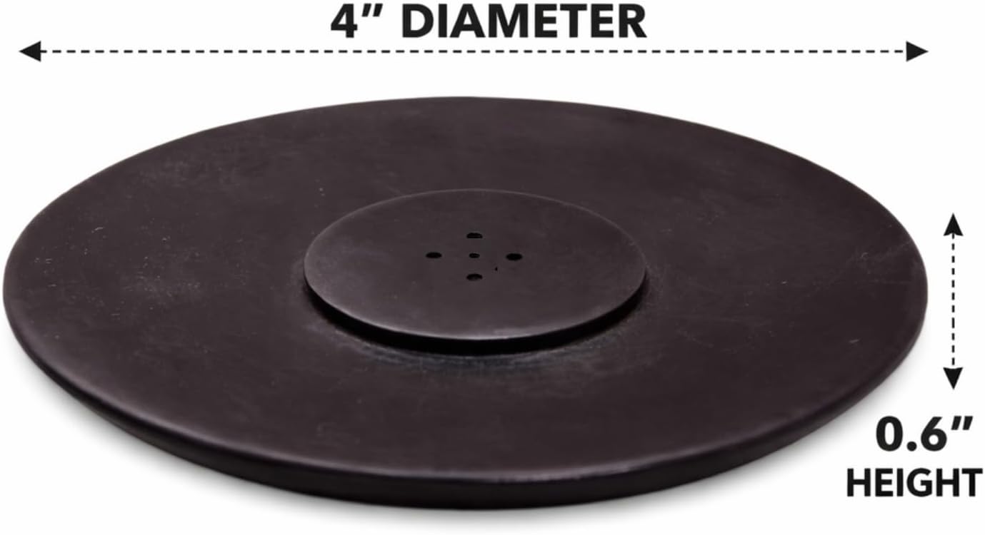 Handmade Natural Grey Marble Incense Stick Holder | Round Incense Burner, Multiple Holes, 4 inch Diameter, Decorative Ash Catcher
