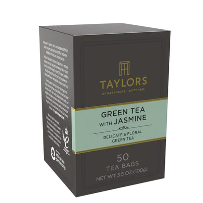 Taylors of Harrogate Green Tea with Jasmine Bags, 50ct (Pack of 1)